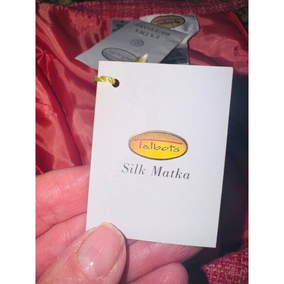 NWT Talbots 100% Silk Bright Pink Tweed Pencil Skirt Office Siren Business wear - Picture 7 of 9